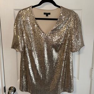 Lane bryant gold sequin top